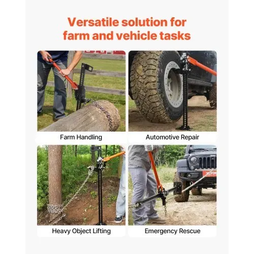 VEVOR Farm Wagenheber Offroad mit Sockel High Lift Farm Jack (3,18 t) Offroad-Nutzwagenheber, Stoßstangenheber Hochleistungshebebühnen mit 130,1–1380 mm Hubbereich für Traktor Lkw SUV – Bild 5