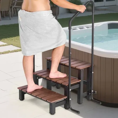 VEVOR Badewannenstufe Pooltreppe 3-stufige Wohnmobiltreppe, 640,08 mm breite Außentreppe für oberirdische/aufblasbare Pools mit 249,48 kg Tragkraft, vielseitig einsetzbar für Veranda Terrasse – Bild 7