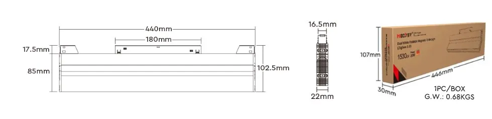 MiBoxer MG2-20F-RF LED 48V Track Grille Light Foldable 20W CCT 2,4G – Bild 8