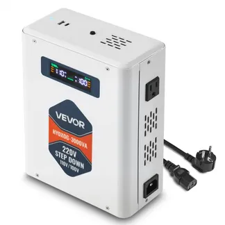 VEVOR Abwärtsspannungswandler Abwärts, 3000 VA, Hochleistungs-Konverter, 220 V auf 110 V Leistungstransformator, mit 2 US-Steckdosen, USB-Ausgang, LCD-Display, Temperaturschutz, für 110-V-Geräte VEVOR Abwärtsspannungswandler Abwärts, 3000 VA, Hochleistungs-Konverter, 220 V auf 110 V Leistungstransformator, mit 2 US-Steckdosen, USB-Ausgang, LCD-Display, Temperaturschutz, für 110-V-Geräte