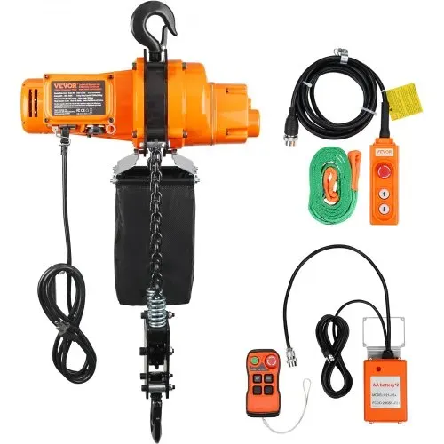 VEVOR Elektrischer Kettenzug, 998 kg Tragkraft, 6 m Hubhöhe, 11.500 U/min, Hebezug mit Kette, 100 m kabellose und 4,5 m kabelgebundene Fernbedienung, Seilwinde für Garage, Werkstatt und Zuhause – Bild 8