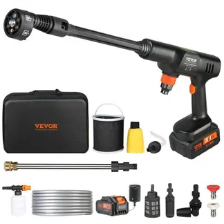 VEVOR Akku Hochdruckreiniger Bürstenlos Wasser Druckreiniger Spritzpistole Druckreinigerpistole (21 V, 50 bar, zur mobilen Reinigung und Bewässerung, 3,5L/min, inkl. Zubehör, 0°~40°-Düse) VEVOR Akku Hochdruckreiniger Bürstenlos Wasser Druckreiniger Spritzpistole Druckreinigerpistole (21 V, 50 bar, zur mobilen Reinigung und Bewässerung, 3,5L/min, inkl. Zubehör, 0°~40°-Düse)