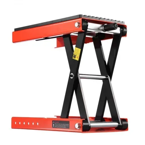 VEVOR Motorradheber Motorradhebebühne höhenverstellbarer 105-380 mm Hebescheren-Ständer mit breiter Plattform, Fahrradreparatur-Scherenheber (544 kg belastbar) mit Ratsche & Kurbel für Dirtbikes – Bild 8