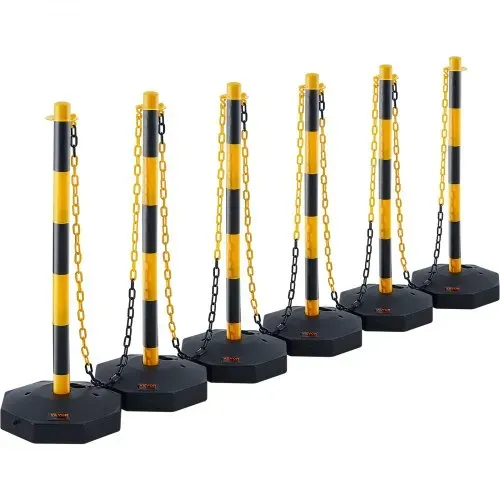 VEVOR Verkehrshütchen Verkehr Absperrpfosten 6 Stk. 285 x 285 mm Warnkegel Verkehrsleitkegel Warnleitkegel mit Kett, Leitpfostenkegel Straßensperrpfosten Gelb & Schwarz Wasser- und Sandeinspritzung – Bild 9