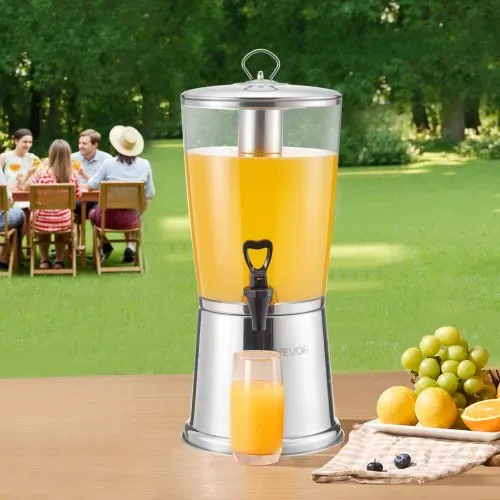 VEVOR Getränkespender (1 x 8 L) für Partys Saftspender (aus Edelstahl + Kunststoff) mit tropfsicherem Zapfhahn Wasserspender für Restaurants Partys, Limonade Eistee selbstgemachte Getränke Spender – Bild 7