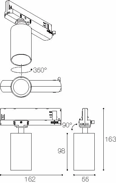 LED Stromschienenstrahler VLF schwarz – 3-Phasen | Synergy 21 – Bild 3
