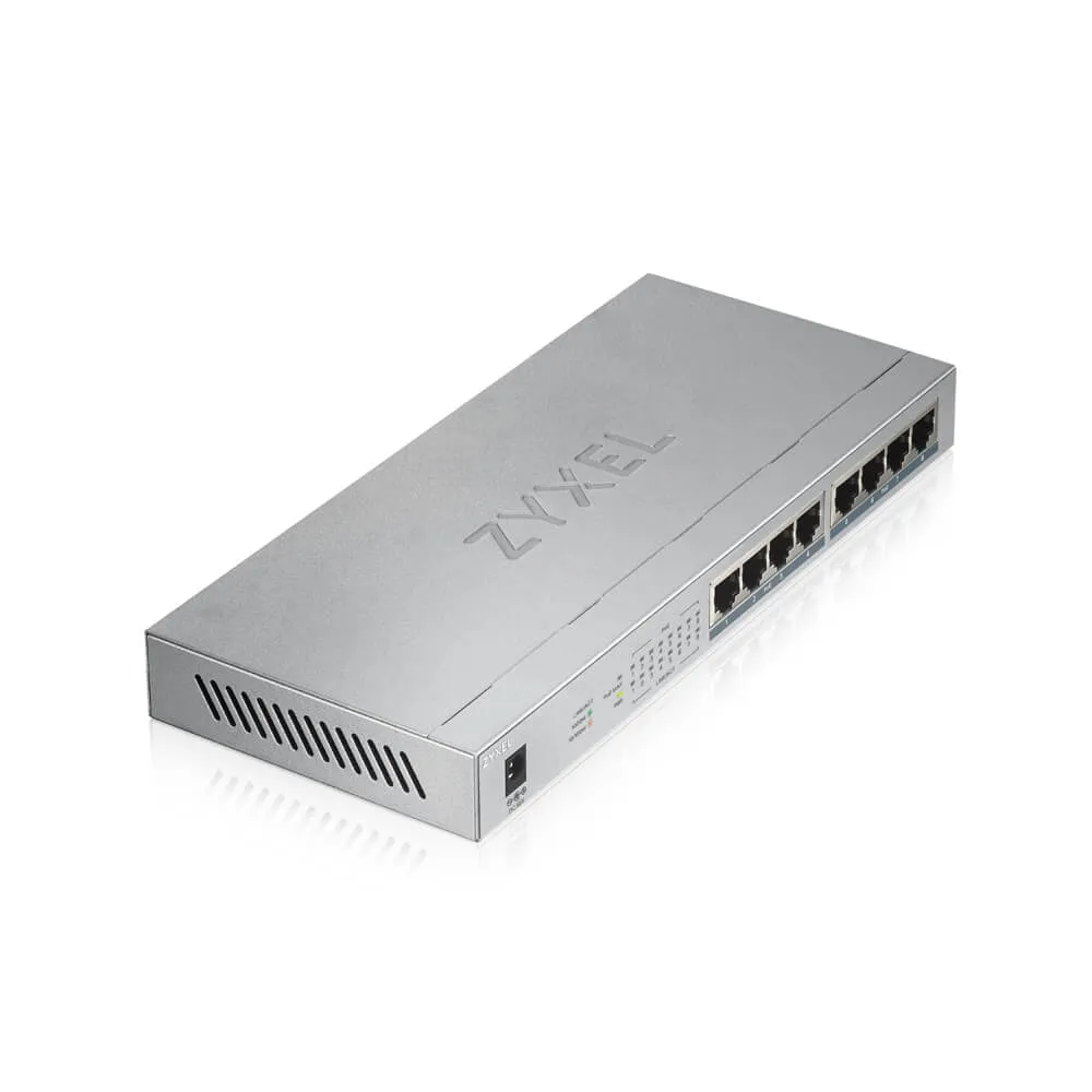 Zyxel GS1008HP Unmanaged Gigabit Ethernet (10/100/1000) Power over Ethernet (PoE) Grau – Bild 5
