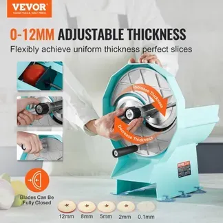 VEVOR Manueller Gemüse- und Obstschneider, 0–12 mm Dicke, Einstellbare Kommerzielle Schneidemaschine, Doppelte Zufuhröffnungen, Lebensmittelschneider mit Edelstahlklinge für Gurken, Zitronen, Tomaten VEVOR Manueller Gemüse- und Obstschneider, 0–12 mm Dicke, Einstellbare Kommerzielle Schneidemaschine, Doppelte Zufuhröffnungen, Lebensmittelschneider mit Edelstahlklinge für Gurken, Zitronen, Tomaten
