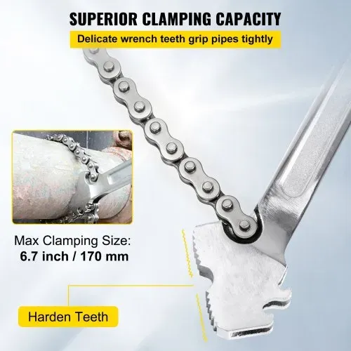 VEVOR 61 cm Rohrkettenschlüssel Heavy Duty 17 cm Kettenschlüssel – Bild 2