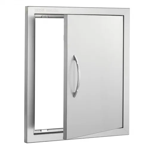 VEVOR Grill-Zugangstür, 457 x 508 mm, Einzelne Außenküchentür, Flächenbündig Montierte Edelstahltür, Vertikale Wandtür mit Griff und Haken, für Grillinsel, Grillstation, Außenschrank – Bild 8