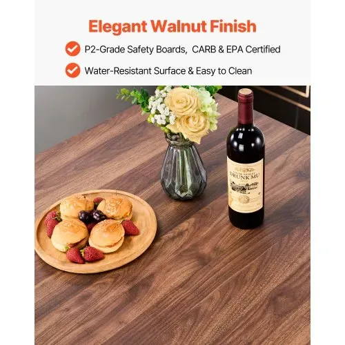 VEVOR Bartisch-Set (5-tlg.) mit 4 Barstühlen & abgerundeten Kanten, quadratischer Kneipentisch Stehtisch (90 x 90 x 91 cm), Bistrotisch Esstisch, geeignet für Büro Minibar Wohnzimmer Esszimmer – Bild 3