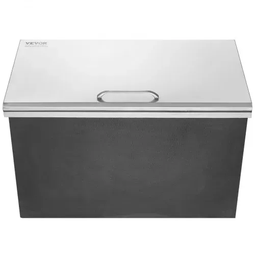 VEVOR Drop-in-Eisbox, 24 L Edelstahl-Eiskühler, 610 x 508 x 382 mm Kommerzieller Eisbehälter mit Klappdeckel, Eingebaute Eisspeichertruhe, Abflussrohr und Ablassstopfen im Lieferumfang Enthalten – Bild 8