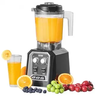 VEVOR Mixer kommerzieller Standmixer 2200 W mit Behälter aus Kunststoff, Hochleistungsmixer Power Profi Mixer Küchenmixer mit 3 Funktionen, für gefrorene Getränke Shakes Smoothies und Crush Ice, schwarz VEVOR Mixer kommerzieller Standmixer 2200 W mit Behälter aus Kunststoff, Hochleistungsmixer Power Profi Mixer Küchenmixer mit 3 Funktionen, für gefrorene Getränke Shakes Smoothies und Crush Ice, schwarz