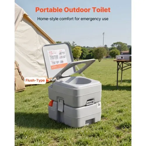 VEVOR Tragbare Toilette mit 20 L Abnehmbarem Abwassertank & 120 Spülungen, Campingtoilette Reisetoilette mit Füllstandsanzeige, Geeignet für Wohnmobilreisen Camping Wandern Bootsfahrten Ausflüge VEVOR Tragbare Toilette mit 20 L Abnehmbarem Abwassertank & 120 Spülungen, Campingtoilette Reisetoilette mit Füllstandsanzeige, Geeignet für Wohnmobilreisen Camping Wandern Bootsfahrten Ausflüge
