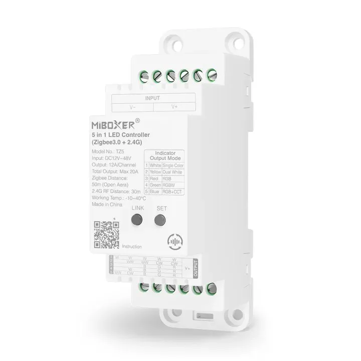 Synergy 21 LED Controller 5 in 1 Track LED Controller Single colour/CCT/RGB/RGB-W/RGB-WW) DC12/24V ZigBee 3.0+2.4GHz *Milight/Miboxer* Synergy 21 LED Controller 5 in 1 Track LED Controller Single colour/CCT/RGB/RGB-W/RGB-WW) DC12/24V ZigBee 3.0+2.4GHz *Milight/Miboxer*