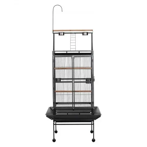 VEVOR Vogelkäfig, 830x790x2100 mm, offene Oberseite, Vogelvoliere aus Schmiedeeisen mit Sitzstangen, Schale & Kunststofffutternäpfen, für Nymphensittiche, Mönchssittiche Graupapageien – Bild 8