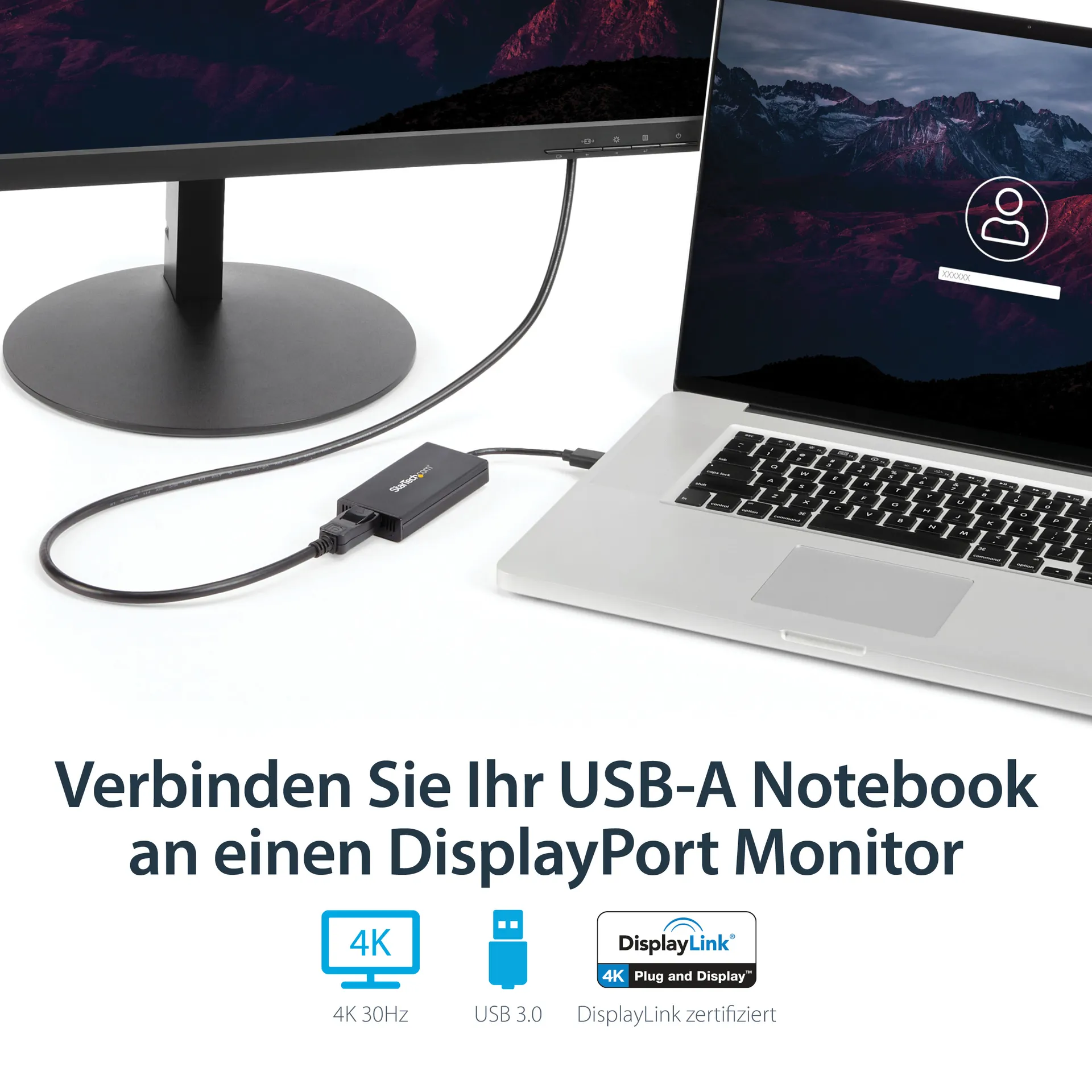 StarTech.com USB 3.0 auf DisplayPort Adapter - 4K 30Hz Ultra HD - DisplayLink zertifiziert - USB Typ-A zu DP Adapter Konverter für Monitor - Externe Video & Grafikkarte - Mac & Windows – Bild 7