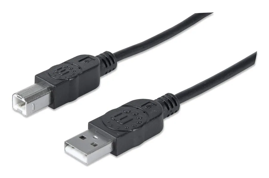 Manhattan Hi-Speed USB B Anschlusskabel, USB 2.0, Typ A Stecker – Typ B Stecker, 480 Mbps, 5 m, Schwarz Manhattan Hi-Speed USB B Anschlusskabel, USB 2.0, Typ A Stecker – Typ B Stecker, 480 Mbps, 5 m, Schwarz