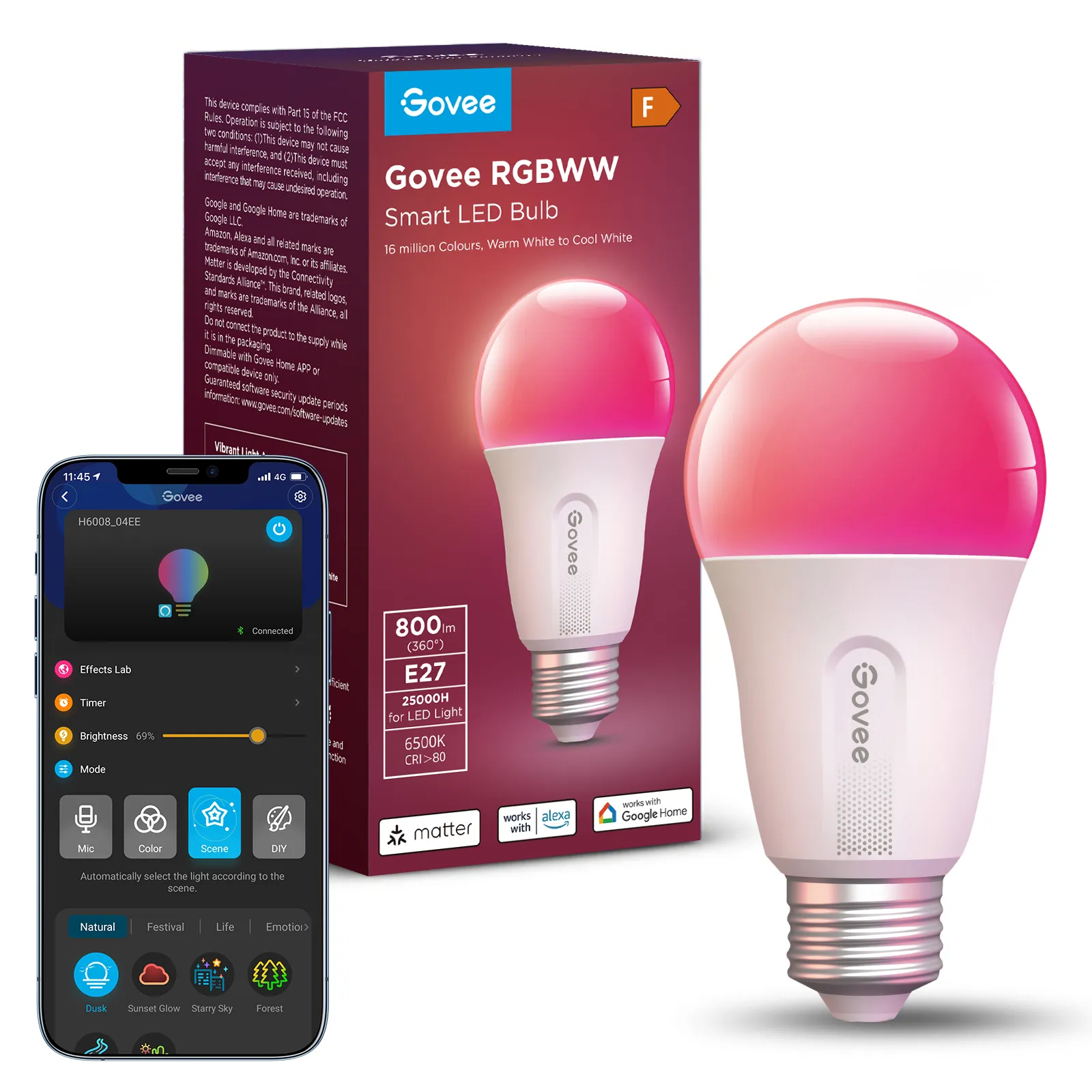 Govee H6004 Intelligentes Leuchtmittel Wi-Fi/Bluetooth 9 W – Bild 3