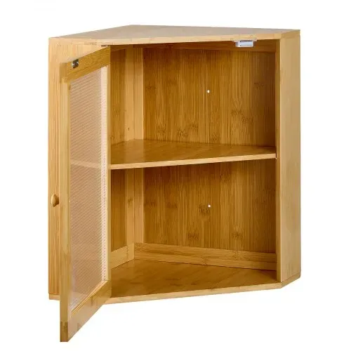VEVOR Eck-Brotkasten 2 Ebenen Acrylfenster Brotbox 321x321x427mm Bambusholz Ideal für Bagels, Muffins & Selbstgebackenes Brot, Magnetverschluss & 3-Stufig Höhenverstellbarer Einlegeboden, Belüftet – Bild 10
