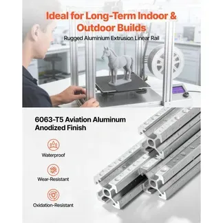 VEVOR 2020 Aluminium Profile 10 Stk. 122 cm, Eloxierte T-Nut-Aluprofile nach EU-Standard, Hochfestes Strangpressprofil, Aluminiumschiene für 3D-Druckerteile, CNC-DIY-Werkbänke und Montage, Silber VEVOR 2020 Aluminium Profile 10 Stk. 122 cm, Eloxierte T-Nut-Aluprofile nach EU-Standard, Hochfestes Strangpressprofil, Aluminiumschiene für 3D-Druckerteile, CNC-DIY-Werkbänke und Montage, Silber