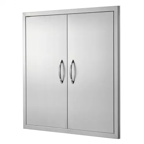 VEVOR Grill-Zugangstür, 790 x 790 x 46 mm, Doppelte Außenküchentür, Flächenbündig montierte Edelstahltür, Vertikale Wandtür mit Griffen, für Grillinsel, Grillstation, Außenschrank usw. – Bild 9