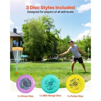 VEVOR Discgolf-Set Starterset (3 Stk.), Frisbeescheiben für Ganzkörper-Krafttraining, mit Putter, Mid-Range, Driver, für Garten Rasen Strand und Park im Freien VEVOR Discgolf-Set Starterset (3 Stk.), Frisbeescheiben für Ganzkörper-Krafttraining, mit Putter, Mid-Range, Driver, für Garten Rasen Strand und Park im Freien