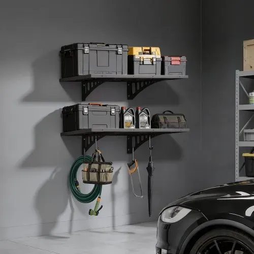 VEVOR 2er-Set Garagenregal 914x615x225 mm Werkzeugaufbewahrung 127 kg pro Schicht Werkzeughalter Wand 914x615 mm Regalfläche Aufbewahrungsregale Metallregal Werkzeug Organizer Wandregale – Bild 7