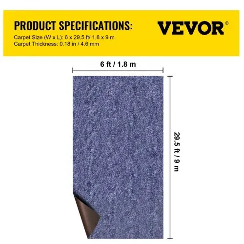 VEVOR Marine-Teppich, Bootsteppich, Teppich für drinnen und draußen, für Terrassendeck, rutschfest, TPR, wasserdicht, Rückseite, Marine-Teppich, leicht zu reinigen, Teppichrolle, Eingangsbereich – Bild 6