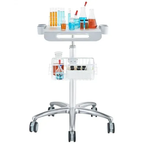 VEVOR Medizinischer Wagen, Salonwagen mit Rädern, Mobiler Rollwagen 68-109 cm Höhenverstellbar, Salonstationen aus Metall für Friseure, Rollender Desktop-Laborwagen für Klinik, Schönheit und Salon – Bild 10