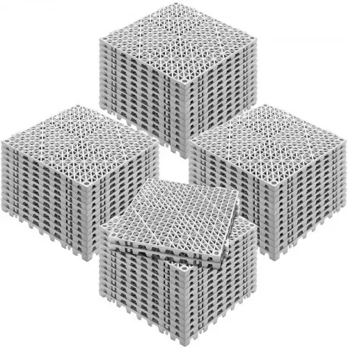 VEVOR Ineinandergreifende Fliesen 50 Stk. Bodenfliesen Drainage-Bodenfliesen, Bodenfliesen 30 x 30 cm Außenbereich Quadratische Bodenfliesen Terrasse PVC Bodenfliesen Badezimmer, Pool, Toilette, Grau – Bild 8