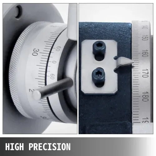 VEVOR Trennscheibe Durchmesser 150 mm, Trennplatte Set mit Grundabmessungen Horizontal 180 x 170 mm, Trennplatte Set für Drehtisch Höhe 80 mm, Teilapparat für kreisförmige Schneidarbeiten, Drehtisch – Bild 3
