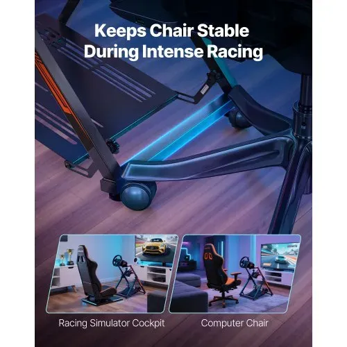VEVOR Lenkradständer, verstellbarer & faltbarer Simulatorständer für G923 G920 G29 G27, Thrustmaster T300RS TX F458 T500RS T3PA-PRO (F1/GT) Gaming-Cockpit, Pedalsimulator nicht enthalten, kompakt – Bild 4