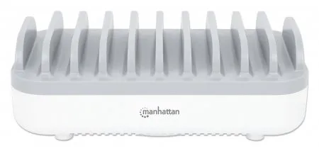 Manhattan 180856 Ladestationsorganiser Auf dem Schreibtisch montiert Kunststoff Weiß – Bild 3