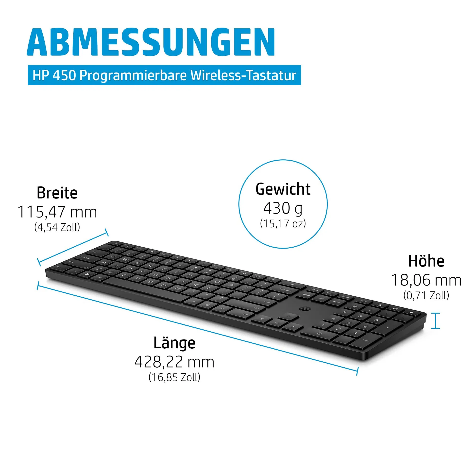 HP 450 Programmierbare Wireless-Tastatur – Bild 4