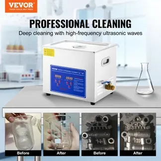 VEVOR Professioneller Ultraschallreiniger, 10 L Ultraschall-Schmuckreiniger mit digitalem Timer und Heizung, Edelstahl-Industrie-Schallreiniger 40 kHz für Brillen, Uhren, Ringe, Kleinteile VEVOR Professioneller Ultraschallreiniger, 10 L Ultraschall-Schmuckreiniger mit digitalem Timer und Heizung, Edelstahl-Industrie-Schallreiniger 40 kHz für Brillen, Uhren, Ringe, Kleinteile