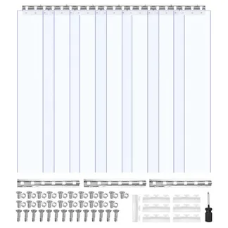 VEVOR Streifenvorhang, 213,4 cm Höhe x 106,7 cm Breite, 0,2 cm Dicke, 7 Stück transparenter PVC-Streifen-Türvorhang, Gefrierschrankvorhang, Kunststoff-Türstreifen für begehbare Gefrierschränke, Kühlschränke und Lagertüren, mit 50 % Überlappung VEVOR Streifenvorhang, 213,4 cm Höhe x 106,7 cm Breite, 0,2 cm Dicke, 7 Stück transparenter PVC-Streifen-Türvorhang, Gefrierschrankvorhang, Kunststoff-Türstreifen für begehbare Gefrierschränke, Kühlschränke und Lagertüren, mit 50 % Überlappung