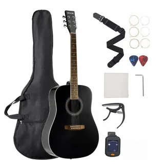 VEVOR Dreadnought Akustik Gitarre 41 in / 1041,4 mm Anfängerpaket Erwachsene Schwarz VEVOR Dreadnought Akustik Gitarre 41 in / 1041,4 mm Anfängerpaket Erwachsene Schwarz