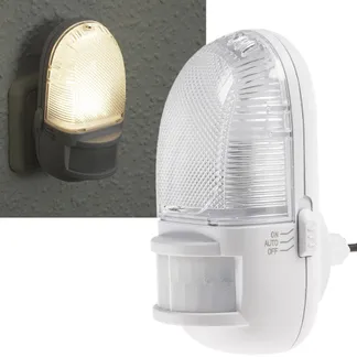 LED Nachtlicht mit Bewegungsmelder 230V, 3 weiße LEDs, On/Off/Auto LED Nachtlicht mit Bewegungsmelder 230V, 3 weiße LEDs, On/Off/Auto