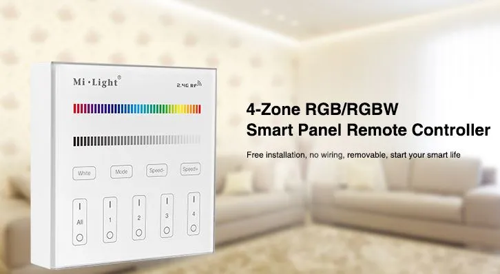 MiBoxer B3 LED Fernbedienung Smart Panel RGB/RGB-W 4 Zonen MiBoxer B3 LED Fernbedienung Smart Panel RGB/RGB-W 4 Zonen