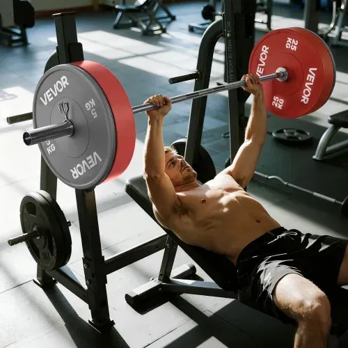 VEVOR Langhantelstange verchromte Zugstange 182 cm mit geriffeltem Griff für Krafttraining Gewichtheben Kniebeugen Kreuzheben Bankdrücken, Hantelstange für 5 cm Hantelscheiben mit 227 kg Tragkraft – Bild 7