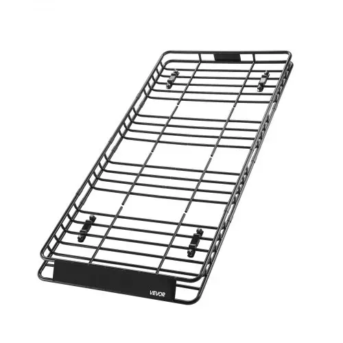 VEVOR Dachträgerkorb 2120 x 990 x 105 mm mit Gepäcktasche, für Gepäck Sport- und Campingausrüstung, 113,4 kg Tragkraft, mit Zahlenschloss, Gepäcknetz, Ratschengurten und 4 U-Bügeln – Bild 10