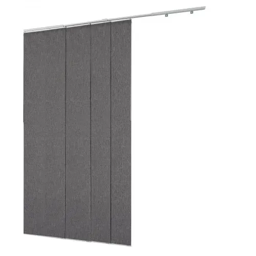 VEVOR Flächenvorhänge, ausziehbare Schiene von 116 cm bis 218 cm (B), zuschneidbare Flächenvorhänge bis 243 cm (H), Verdunkelungs-Schiebegardinen für Schiebetüren Terrassentüren Dunkelgrau – Bild 9