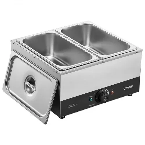 VEVOR Schokoladenschmelzmaschine 2 Abnehmbare Behälter Edelstahl 1,2 kW, für Bäckereien, Konditoreien und Restaurants, mit Temperaturregelung 30–85 ℃, Trockenlaufschutz, Schokoladentempiermaschine – Bild 8