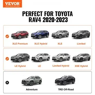 VEVOR Dachträger-Querstangen, Kompatibel mit Toyota RAV4 2020–2023, 72,57 kg Tragfähigkeit, rostfreie Aluminium-Querstangen mit Schlössern, Dachgepäckträger (nicht geeignet für Adventure/TRD Off-Road) VEVOR Dachträger-Querstangen, Kompatibel mit Toyota RAV4 2020–2023, 72,57 kg Tragfähigkeit, rostfreie Aluminium-Querstangen mit Schlössern, Dachgepäckträger (nicht geeignet für Adventure/TRD Off-Road)
