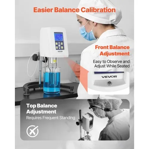 VEVOR Digitalanzeige Rotationsviskosimeter 10-100000 cP, Digitales Viskositätsmessgerät ±2% Genauigkeit Inkl. 4 Retoren LCD-Display Temperaturfühler, Drehviscometer für Tinten Farben Klebstoffe Fette – Bild 2