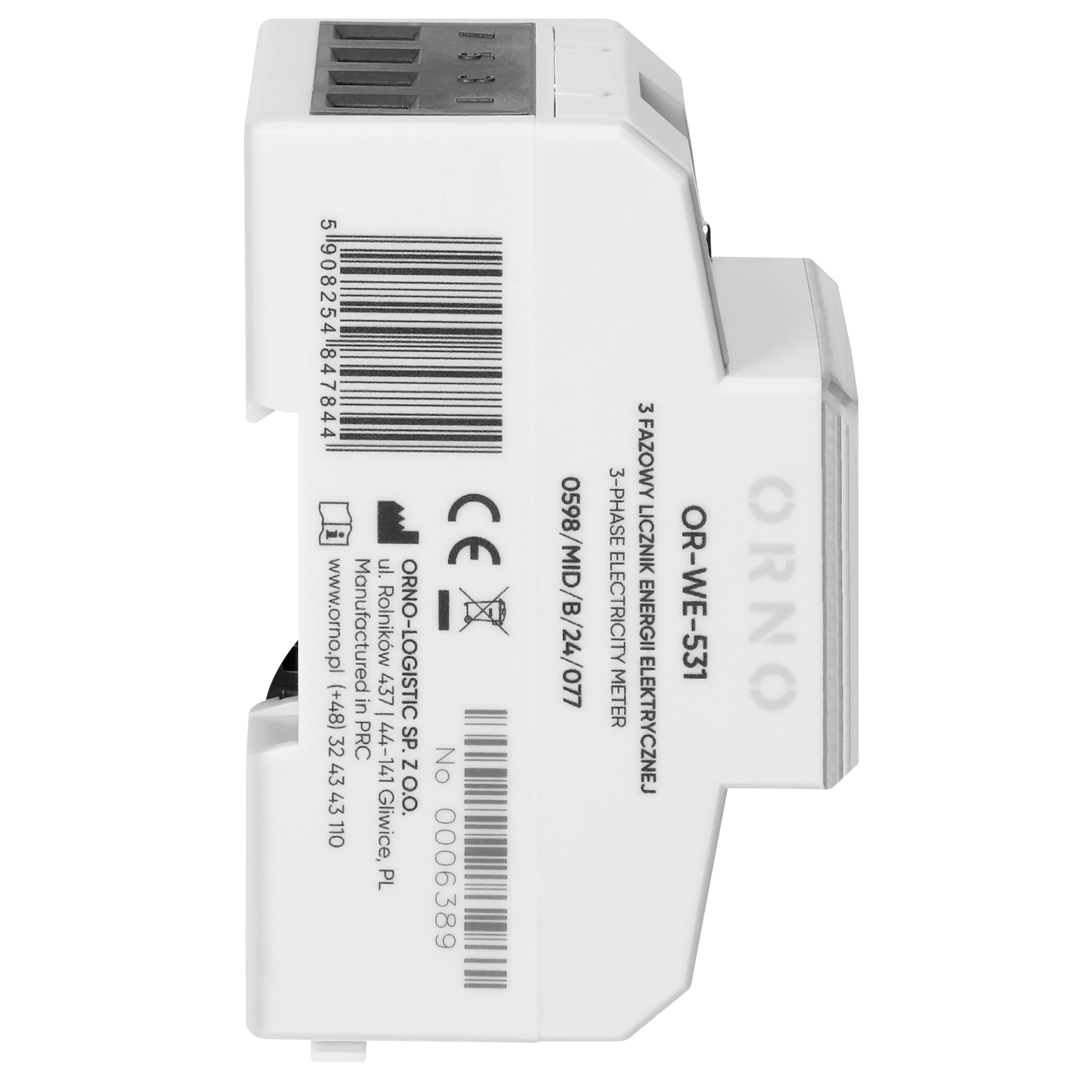 3-phasiger Stromzähler, 80A, MID, 4,3 Module, DIN TH-35mm – Bild 4