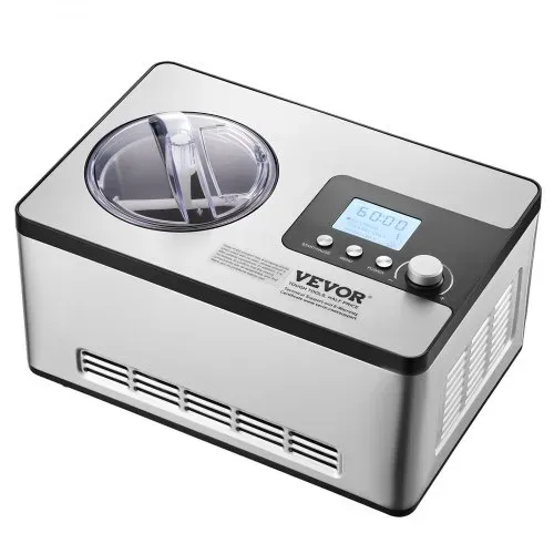VEVOR Kompressor Eismaschine Eiscrememaschine 2 L, 180 W Frozen Joghurtbereiter Speiseeismaschine 3 Modi Joghurtmaschine Haushalt, Tragbare Eismaschine Sorbet Gelato Geräuscharm Silber Elektrisch – Bild 8
