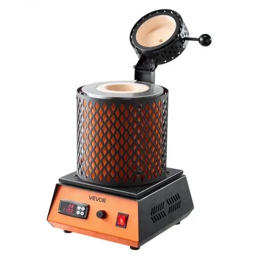 VEVOR digitaler Goldschmelzofen Maschine mit 5 kg Keramiktiegel, elektrischer Schmelzofen 1500 W max. 1150 ℃, Metallschmelzofen Set für Schmuckherstellung Metallbarren Metallkomponenten Schwarz – Bild 10