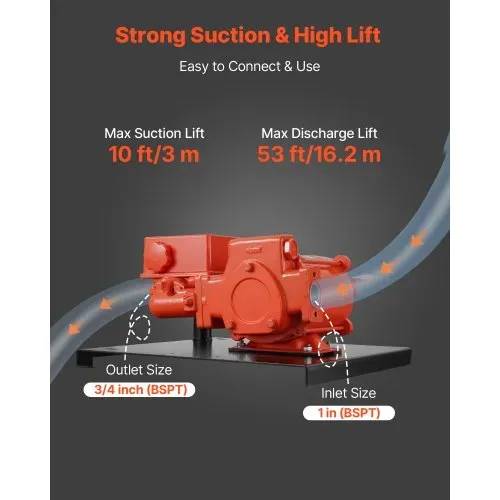 VEVOR Kraftstoff Transferpumpe, 230 V AC, Diesel-Transferpumpe, 76 l/min, mit Durchflussmesser, automatischer Abschaltung der Kraftstoffdüse, Förderschlauch, für Benzin, Kerosin, Biodiesel, Ethanol – Bild 2
